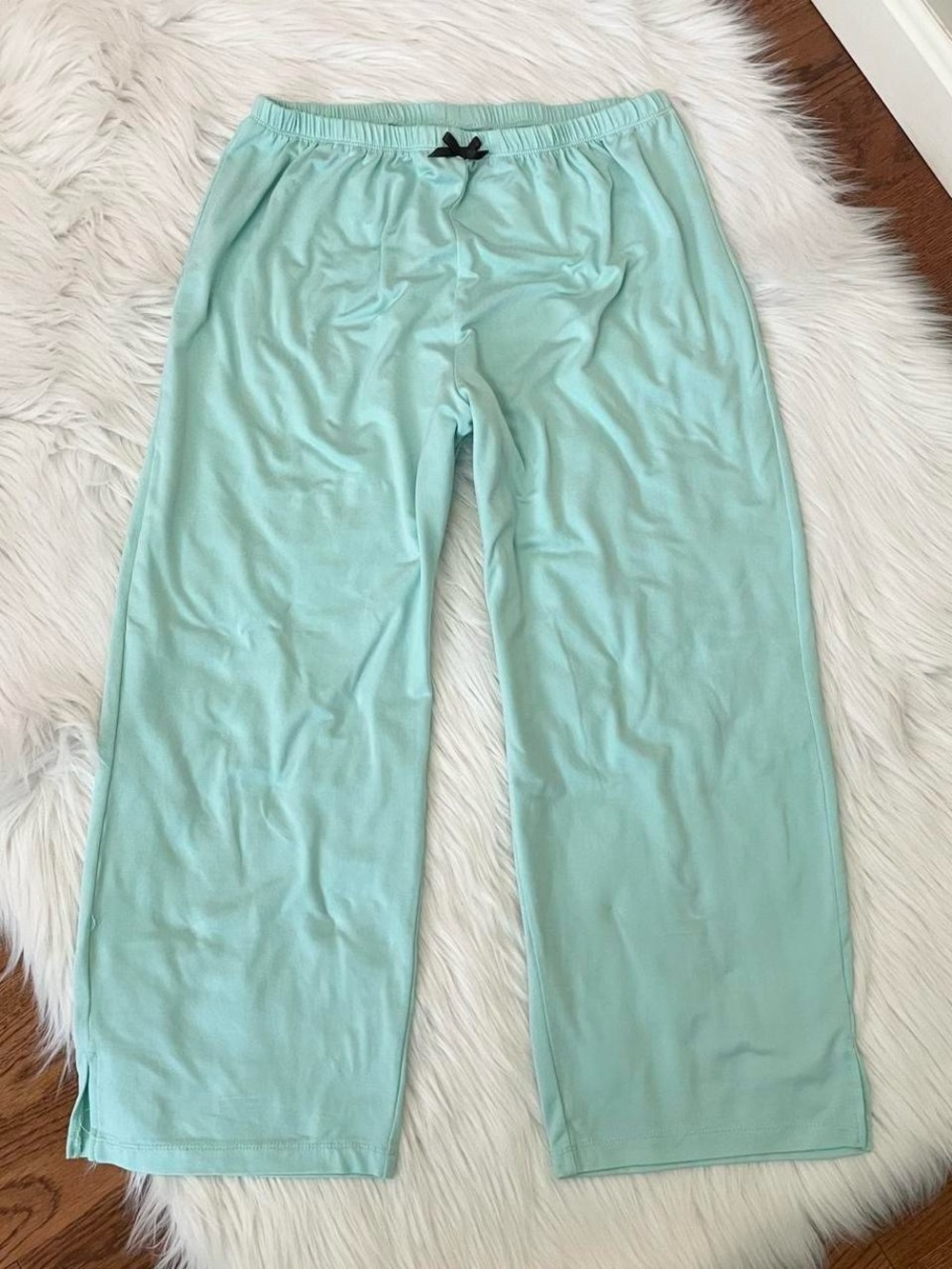 Vintage Y2K teal wide leg capri pants by Kathryn